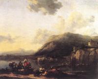 Nicolaes Berchem - landscape With Jacob Rachel And Leah